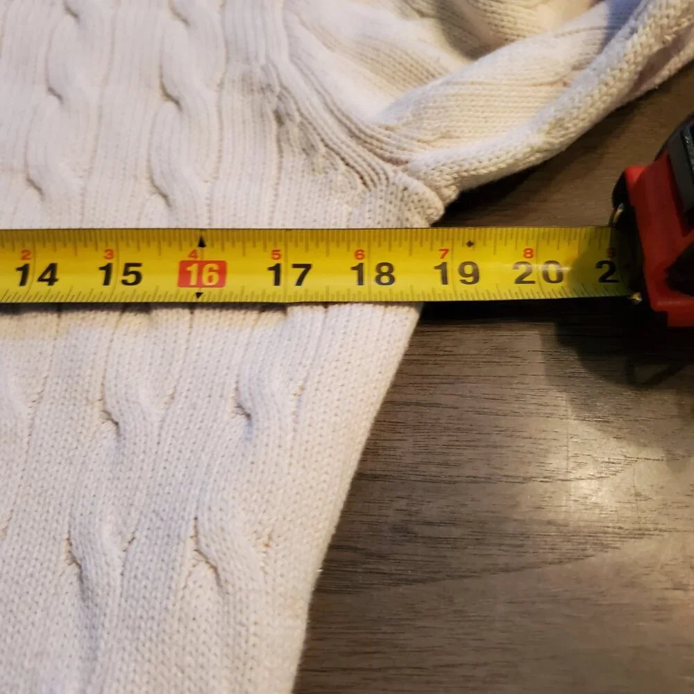 J.Crew Cable Knit Sweater Medium Ivory‎